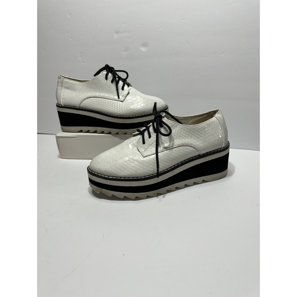 Y2K Madden‎ Girl Faux Leather Lace-Up Oxford Croc Print Sz 7 Bratz style